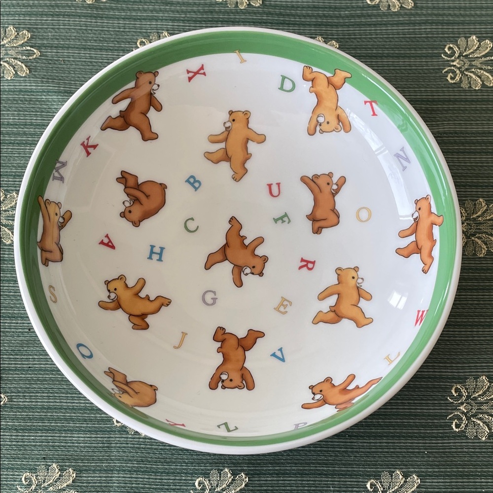 Tiffany & Co. Green and White Teddy Bear Party Plate